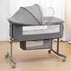 3-in-1 baby bed, portable crib, baby playpen, 0–3 years, multifunctional, foldable and adjustable, with a mosquito net and castors