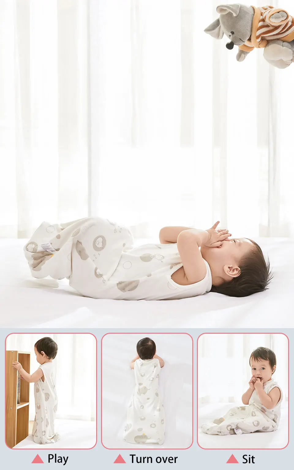 Gigoteuse coton elephant gris