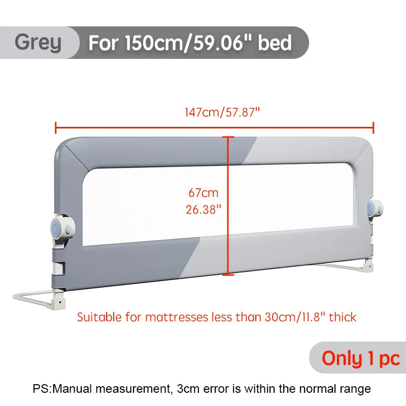 PANGDUBE 1 PCs Baby Crib Safety Bar Screw Installation Toddler Safety Barrier Foldable/Foldable Cover Side Fall Safety Bar For Baby Adjustable Height 1 ~ 30 cm