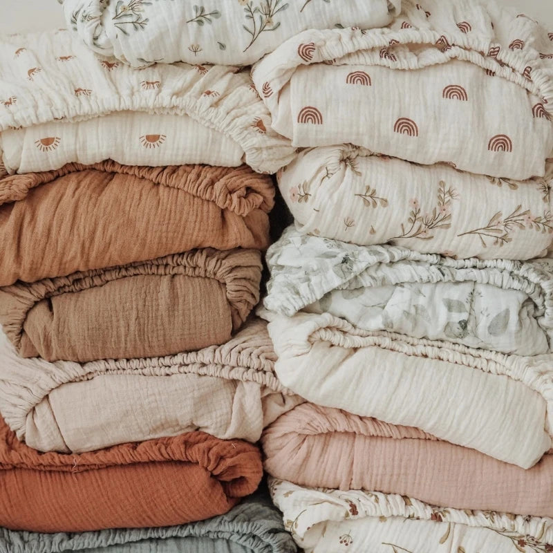 Drap-housse en gaze de coton doux terracotta