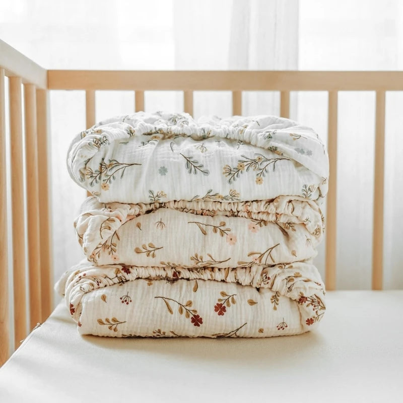 Drap-housse en gaze de coton doux terracotta