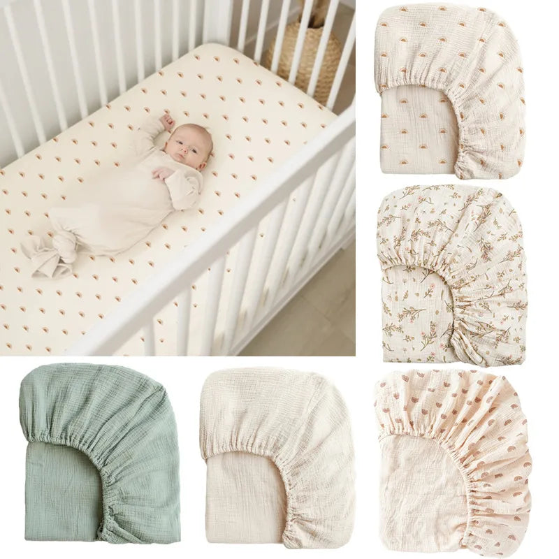 Drap-housse en gaze de coton doux arc ciel boheme