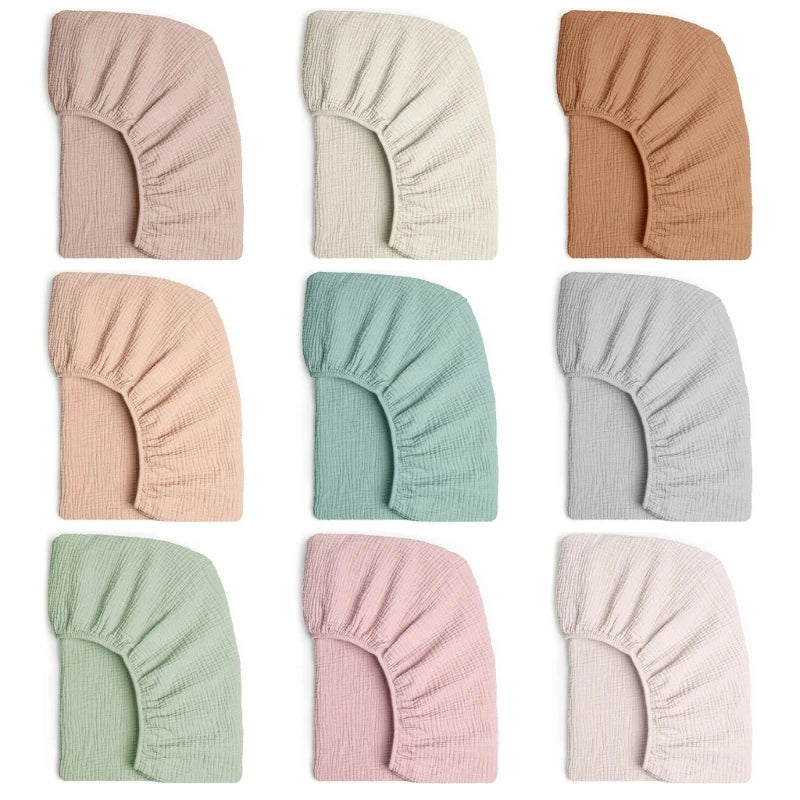 Drap-housse en mousseline de coton doux menthe douce