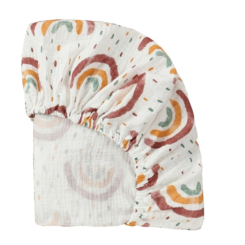 Drap-housse en mousseline de coton doux menthe douce