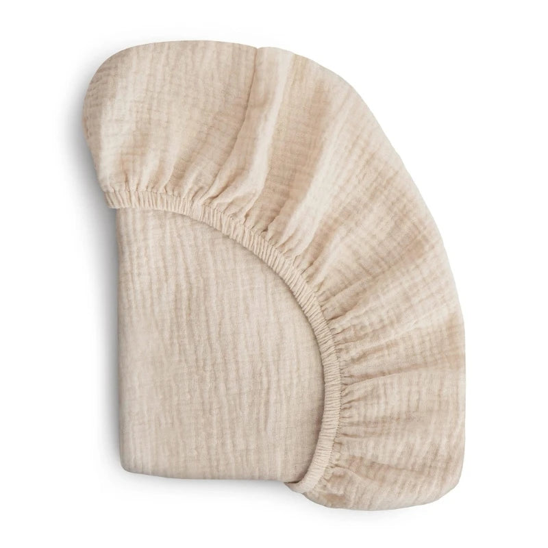 Drap-housse en mousseline de coton doux menthe douce