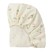 Drap-housse en mousseline de coton doux menthe douce