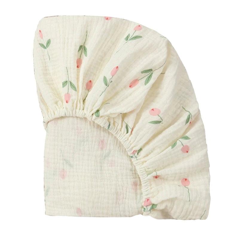 Drap-housse en mousseline de coton doux menthe douce
