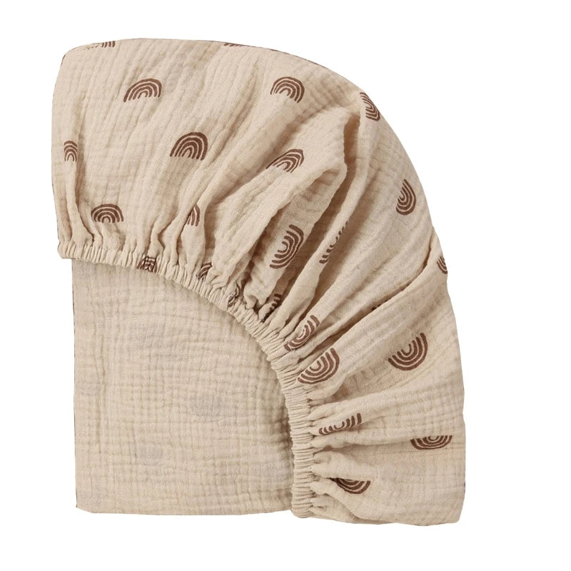 Drap-housse en mousseline de coton doux menthe douce