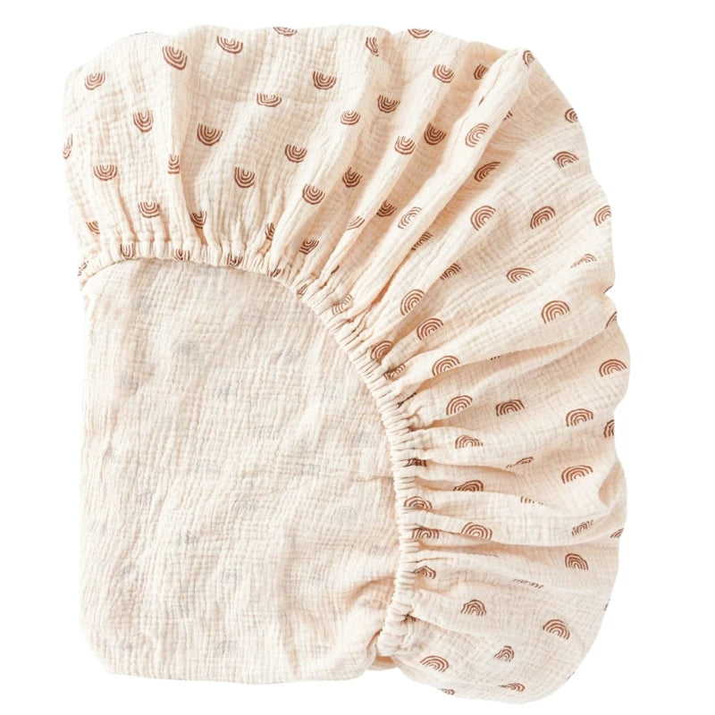 Drap-housse en gaze de coton doux terracotta