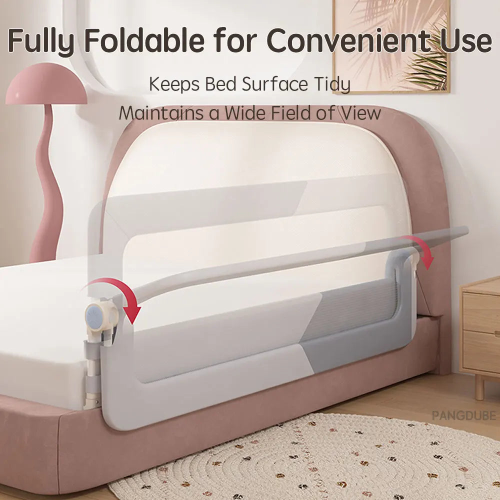PANGDUBE 1 PCs Baby Crib Safety Bar Screw Installation Toddler Safety Barrier Foldable/Foldable Cover Side Fall Safety Bar For Baby Adjustable Height 1 ~ 30 cm