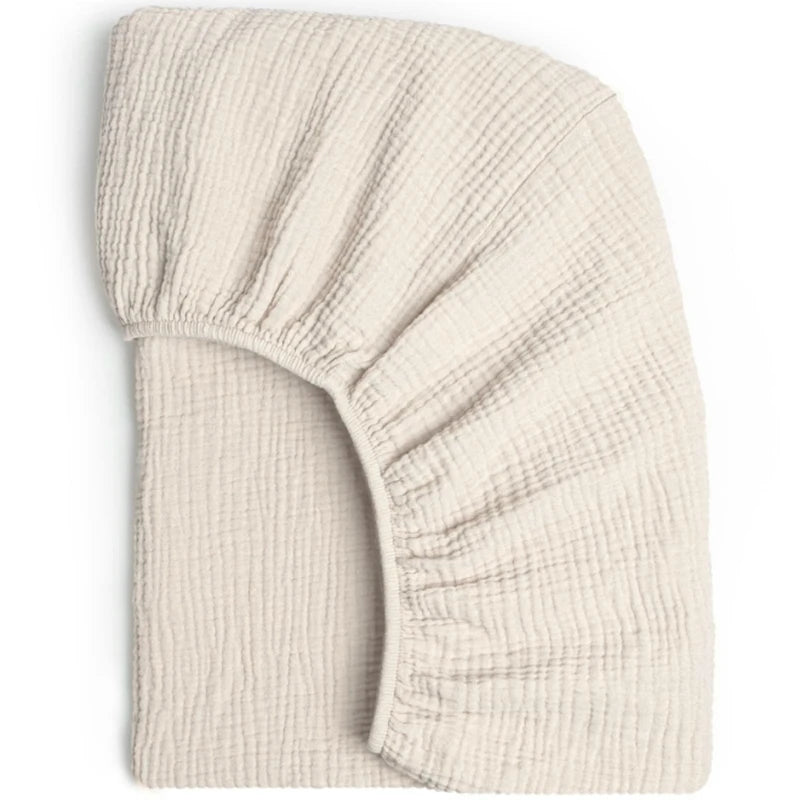 Drap-housse en mousseline de coton doux Sauge Délicate