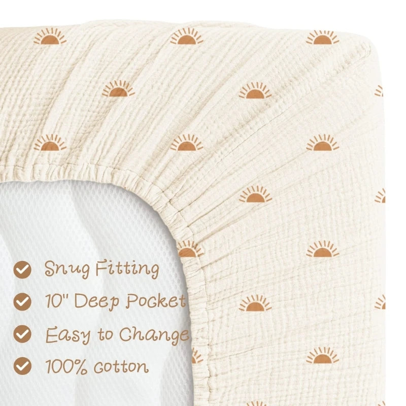 Drap-housse en gaze de coton doux terracotta