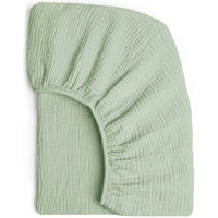 Drap-housse en mousseline de coton doux menthe douce