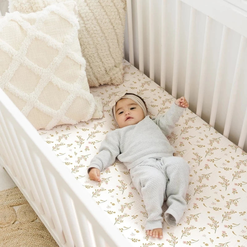 Drap-housse en gaze de coton doux arc ciel boheme