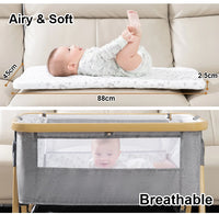 baby bed gold gray