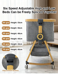 baby bed gold gray