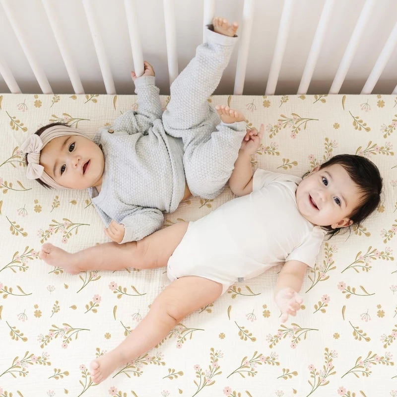 Drap-housse en gaze de coton doux arc ciel boheme