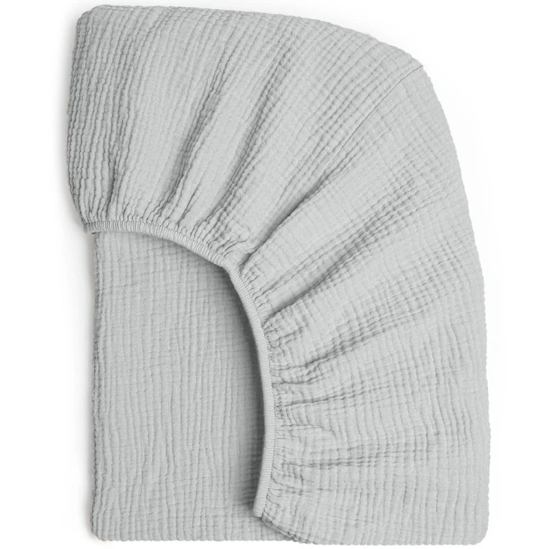 Drap-housse en mousseline de coton doux Sauge Délicate