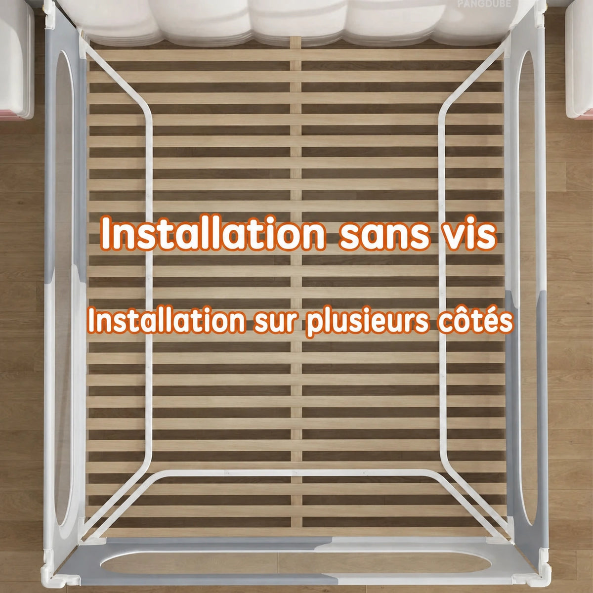 Barrière de lit bébé pliable - mise en situation chambre