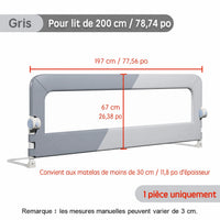 Barrière de lit bébé pliable - respirabilité de la maille