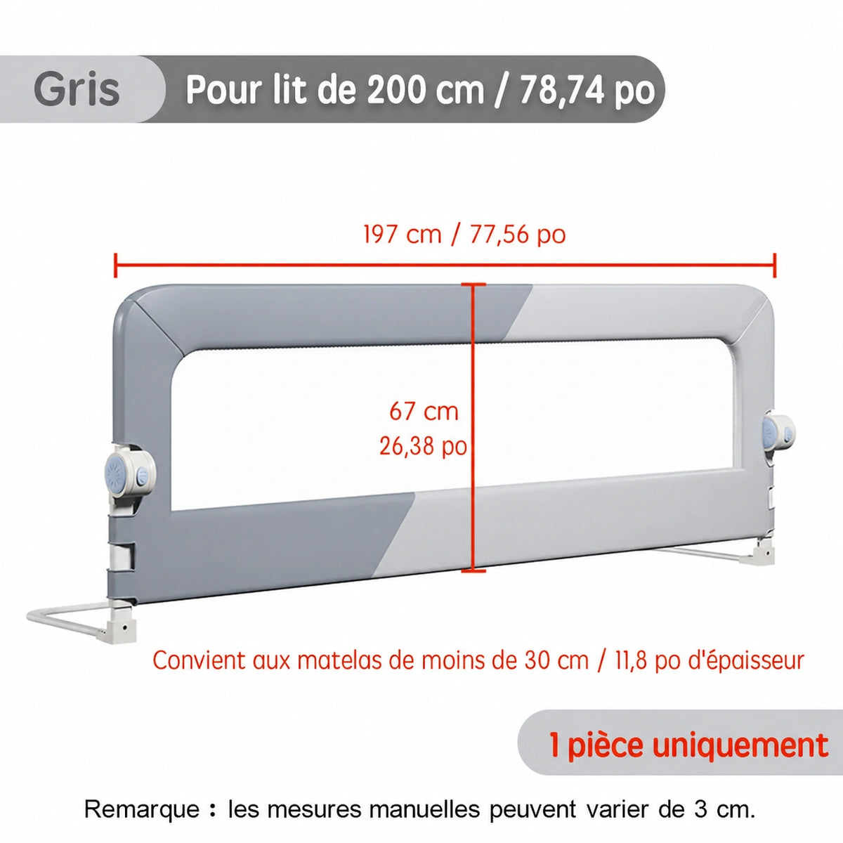 Barrière de lit bébé pliable - respirabilité de la maille