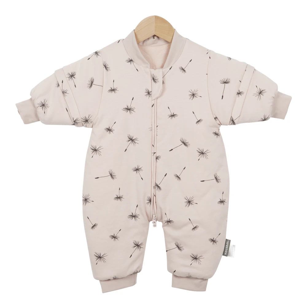 Combinaison gigoteuse enfant 1-4 ans rose poudré imprimé pissenlit