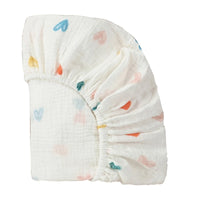 Drap-housse en mousseline de coton motif confettis