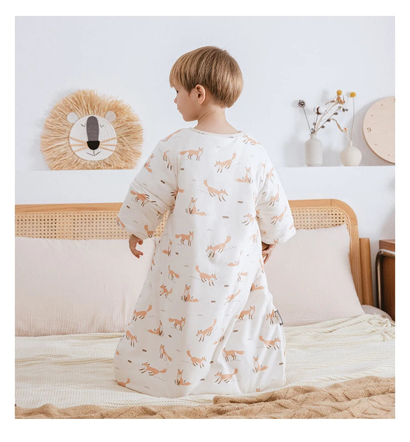 Schéma "Model display" présentant le motif renard et l'enfant portant la gigoteuse