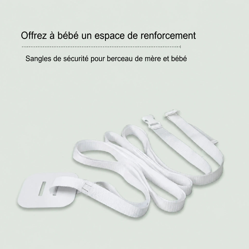 Boucle de la sangle fixée sur le montant du lit, ajustement serré